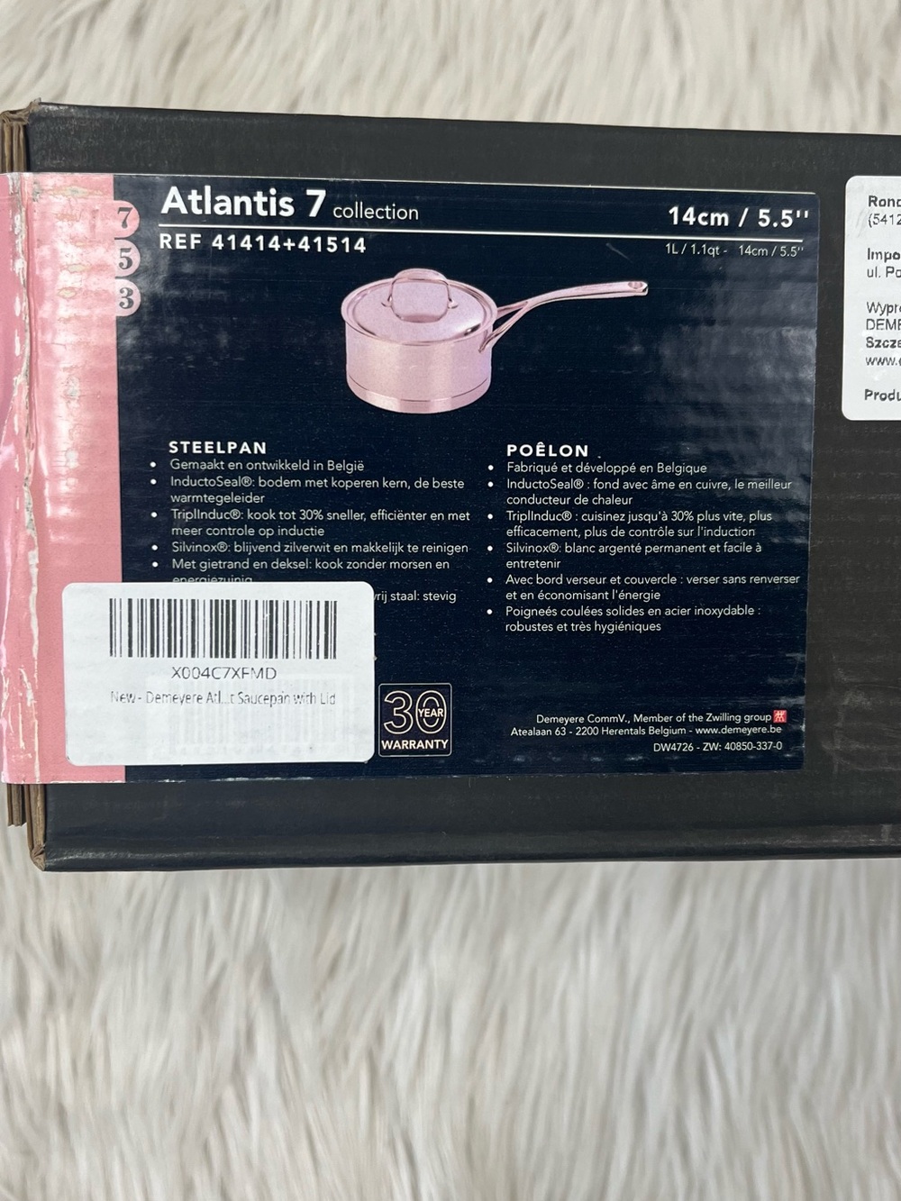 Demeyere Atlantis 1.1 Quart Saucepan with Lid, Made in Belgium - Picture 3 of 5